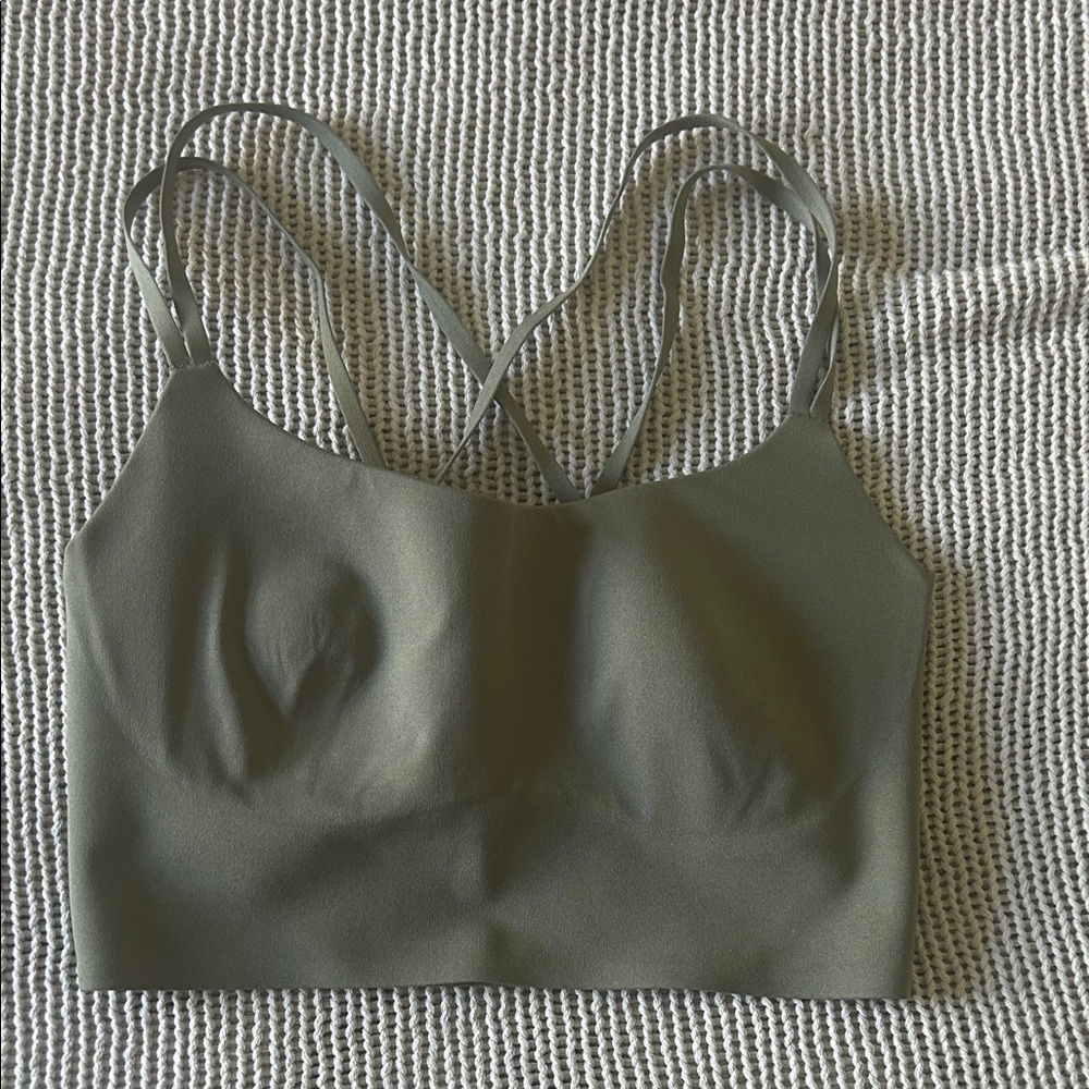 Aerie Seamless Olive Green Strappy Bralette